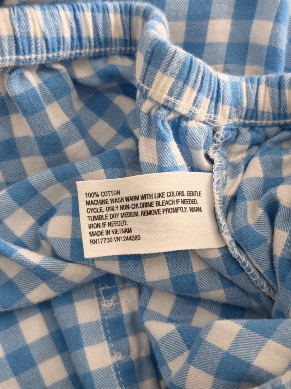 COLSIE Women's Blue/White Check  Woven Drawstring Pajama Pants M - Picture 8 of 10